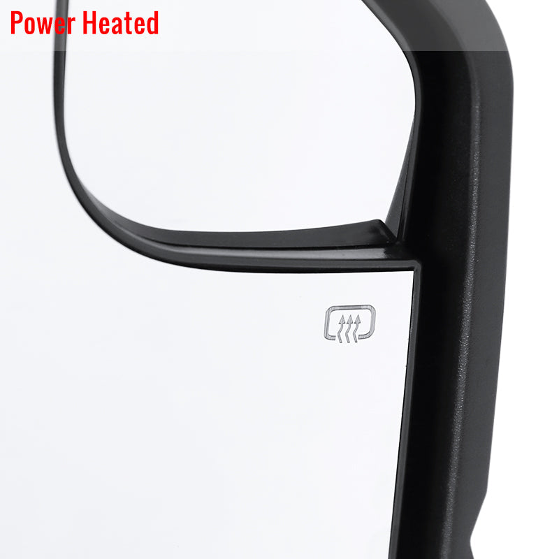 2015-2020 Ford F-150 Black Power Adjustable & Heated Side Mirror w/ LED Turn Signal Light - Passenger Side Only