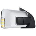 2021-2025 Ford F-150 Chrome Power Adjustable, Manual Fold, BSD & Heated Side Mirror w/ LED DRL Turn Signal Light Temperature Sensor - Passenger Side Only