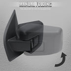 2021-2025 Ford F-150 Black Power Adjustable, Manual Fold & Heated Side Mirror - Driver Side Only