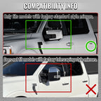 2021-2025 Ford F-150 Black Power Adjustable, Manual Fold & Heated Side Mirror w/ t Temperature Sensor - Passenger Side Only