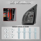 2021-2025 Ford F-150 Black Power Adjustable, Manual Fold, BSD & Heated Side Mirror w/ LED DRL Turn Signal Light Temperature Sensor - Passenger Side Only