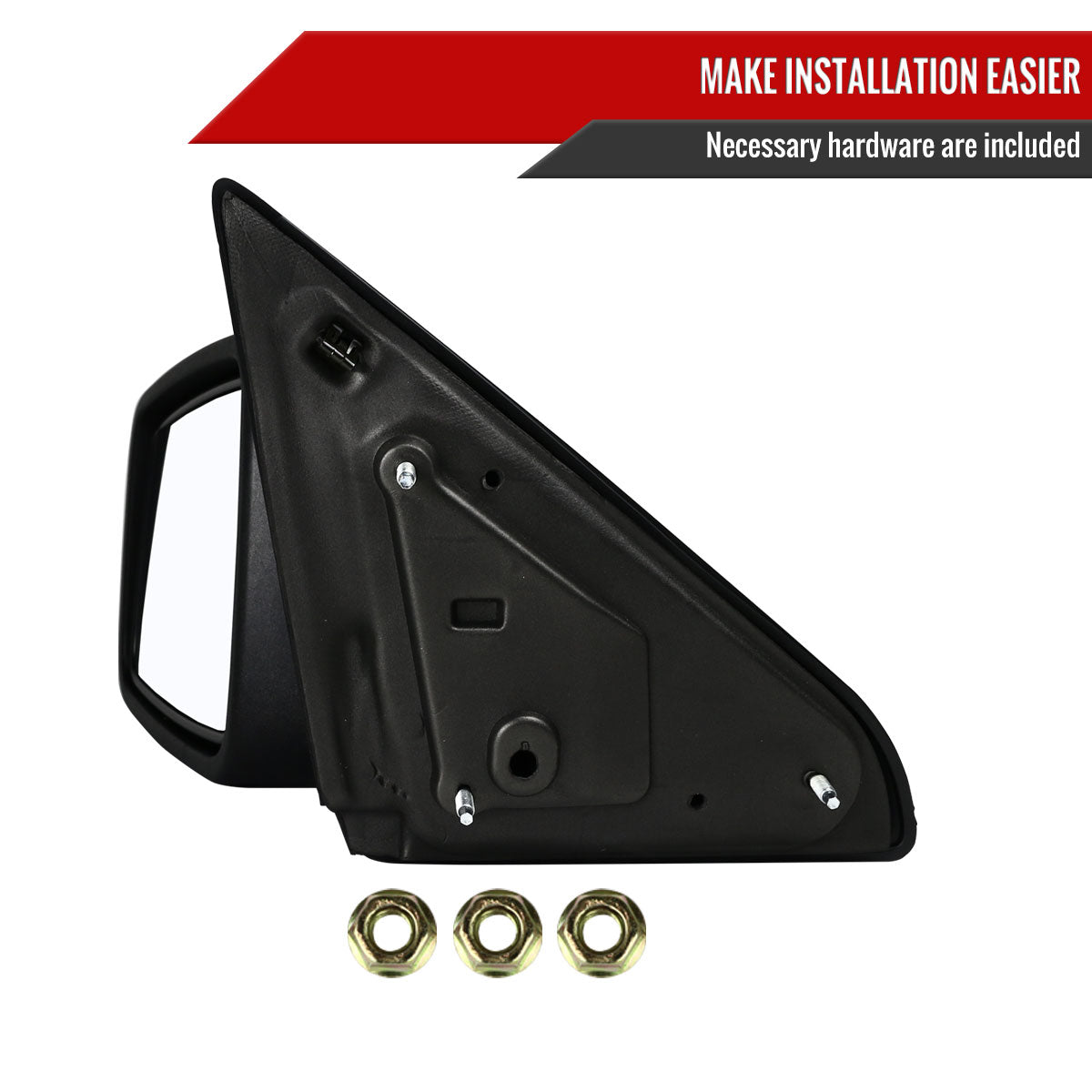 2009-2018 Dodge RAM 1500 / 2019-2021 RAM 1500 Classic Black Manual Adjustable Side Mirror - Driver Side Only