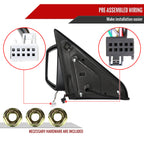 2013-2019 Dodge RAM Chrome Power Adjustable, Auto-Fold, & Heated Side Mirror w/ LED Turn Signal & Puddle Light - Driver Side Only