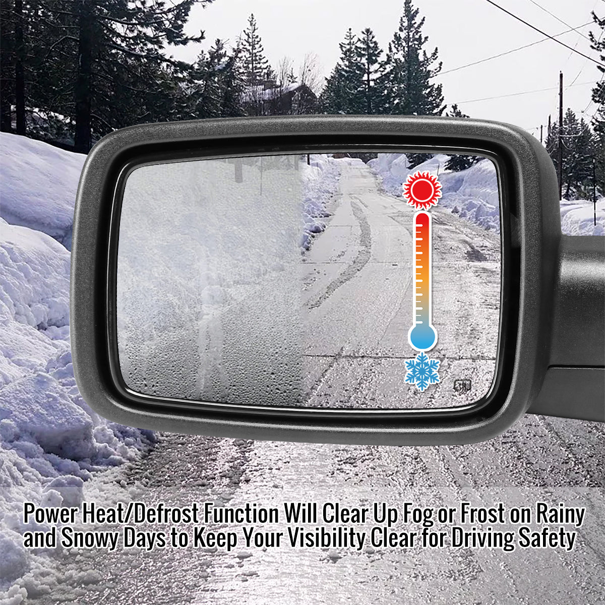 2013-2019 Dodge RAM Chrome Power Adjustable, Auto-Fold, & Heated Side Mirror w/ LED Turn Signal & Puddle Light - Driver Side Only