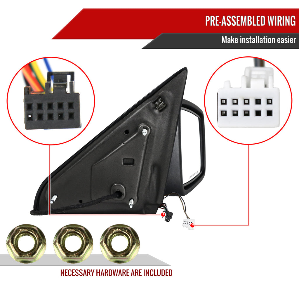 2013-2019 Dodge RAM Chrome Power Adjustable, Auto-Fold, & Heated Side Mirror w/ LED Turn Signal & Puddle Light - Passenger Side Only