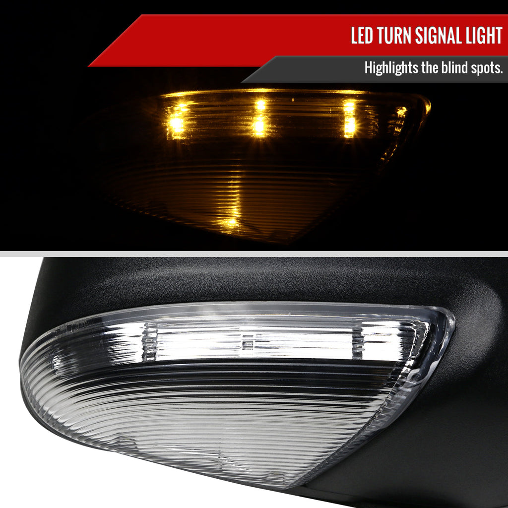 2013-2019 Dodge RAM Black Power Adjustable, Auto-Fold, & Heated Side Mirror w/ LED Turn Signal & Puddle Light - Passenger Side Only