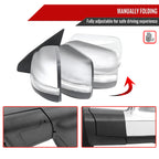 2019-2024 Dodge RAM 1500 Chrome Power Adjustable, Manual Fold, BSD & Heated Side Mirror w/ LED Puddle and Turn Signal Light - Driver Side Only