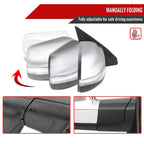 2019-2024 Dodge RAM 1500 Chrome Power Adjustable, Manual Fold, BSD & Heated Side Mirror w/ LED Puddle and Turn Signal Light - Passenger Side Only