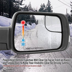 2019-2024 Dodge RAM 1500 Chrome Power Adjustable, Manual Fold, BSD & Heated Side Mirror w/ LED Puddle and Turn Signal Light - Passenger Side Only
