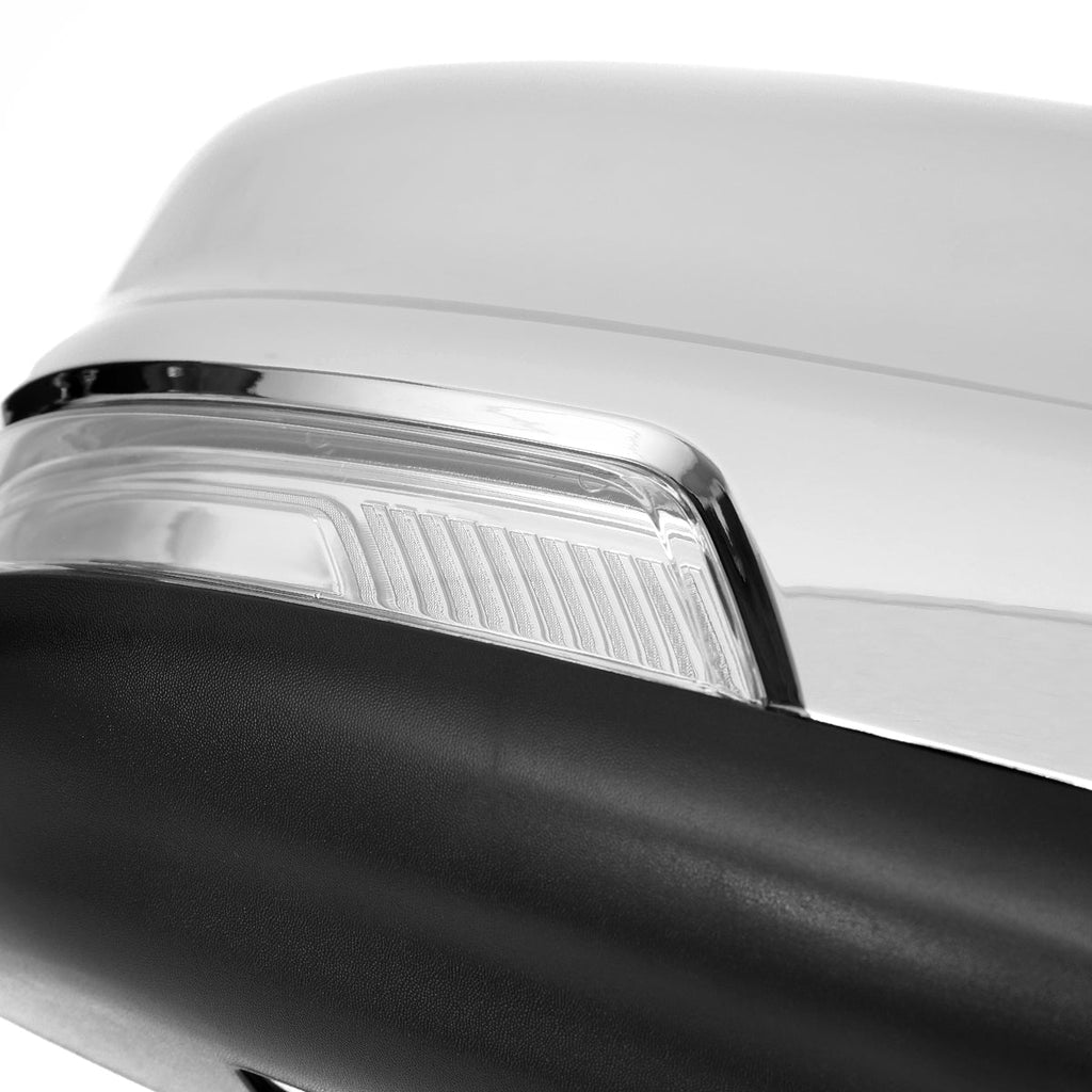 2019-2024 Dodge RAM 1500 Chrome Power Adjustable, Manual Fold, BSD & Heated Side Mirror w/ LED Puddle and Turn Signal Light - Passenger Side Only