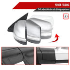 2019-2024 Dodge RAM 1500 Chrome Power Adjustable, Auto-Fold, BSD & Heated Side Mirror w/ LED Puddle and Turn Signal Light - Driver Side Only