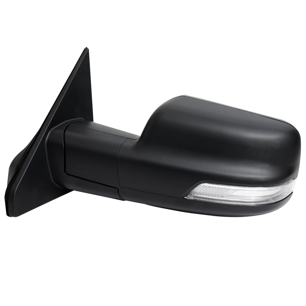 2019-2024 Dodge RAM 1500 Black Power Adjustable, Manual Fold, BSD & Heated Side Mirror w/ LED Puddle and Turn Signal Light - Driver Side Only