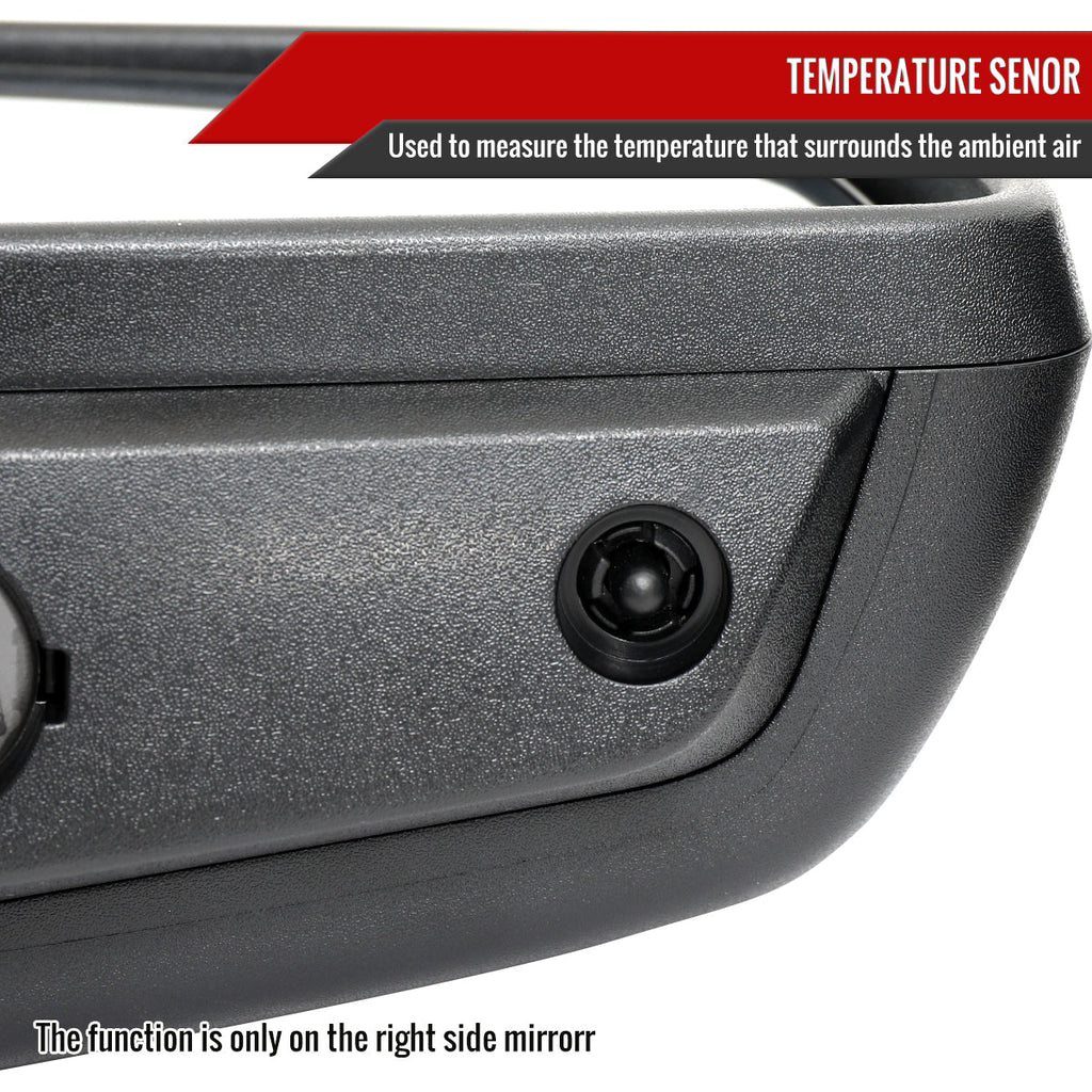 2019-2026 GMC Sierra 1500 Chrome Power Adjustable, Auto-Fold, BSD & Heated Side Mirror w/ LED Puddle and Turn Signal Light - Passenger Side Only