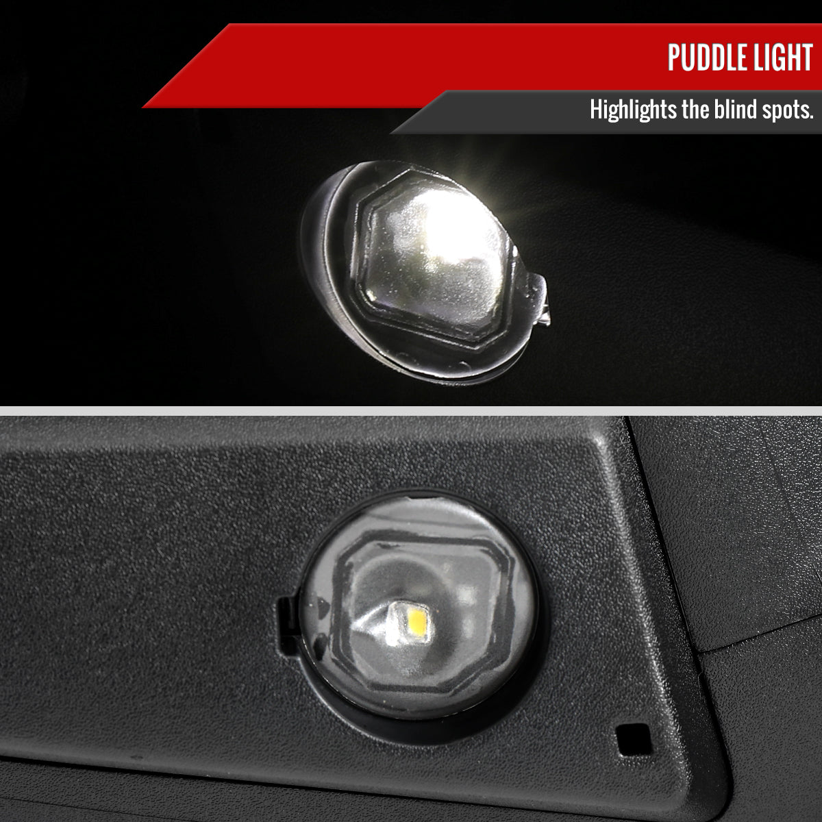 2019-2026 GMC Sierra 1500 Black Power Adjustable, Manual Fold, BSD & Heated Side Mirror w/ LED Puddle and Auxiliary Light - Driver Side Only