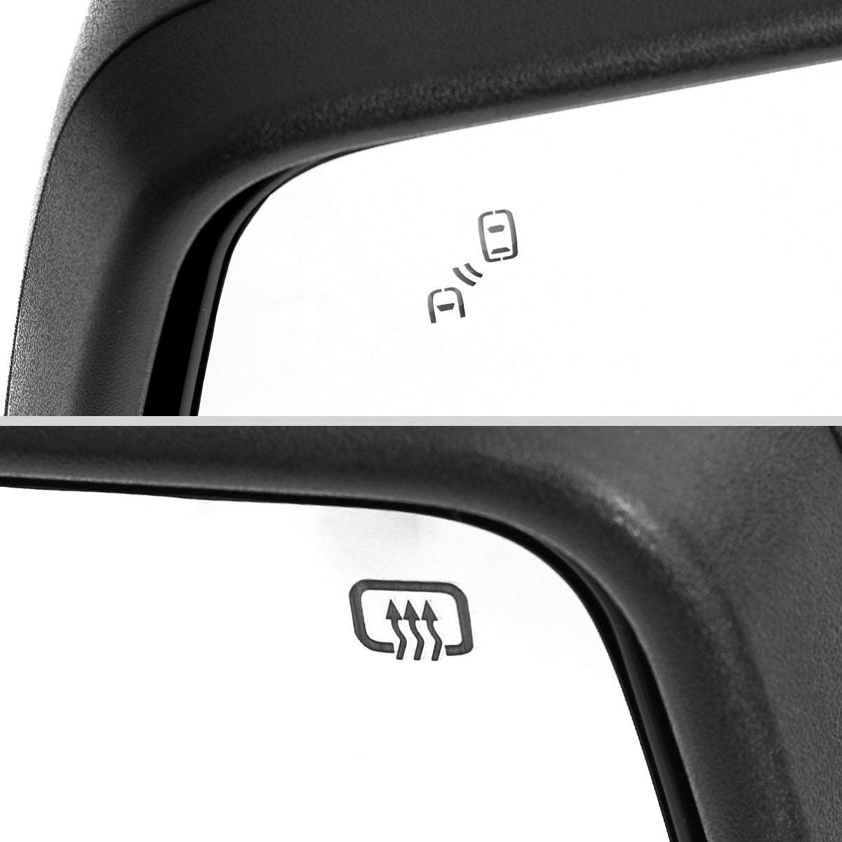 2019-2026 GMC Sierra 1500 Black Power Adjustable, Auto-Fold, BSD & Heated Side Mirror w/ LED Puddle and Auxiliary Light - Driver Side Only