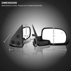 2003-2007 Chevrolet Silverado/Suburban/Avalanche/Tahoe GMC Sierra/Yukon Black Power Adjustable & Heated Side Mirror - Passenger Side Only