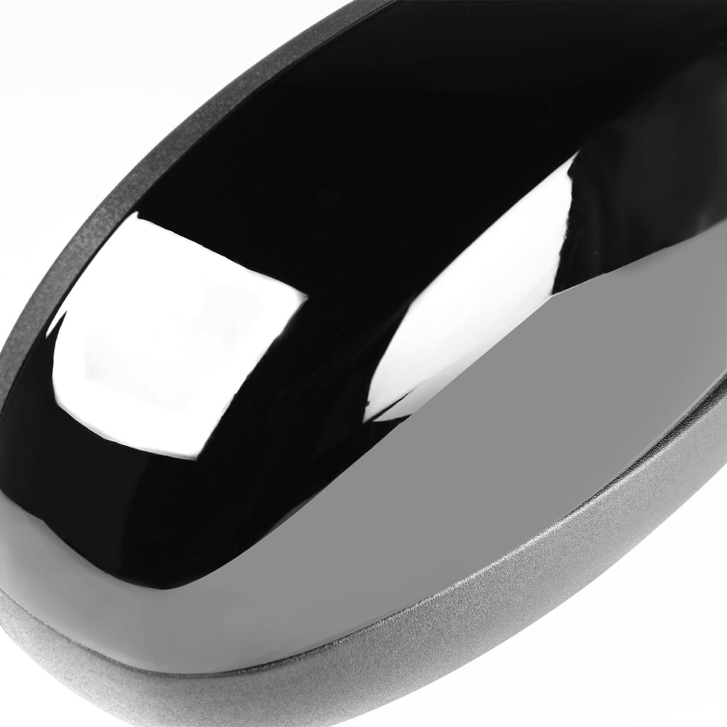2007-2014 Chevrolet Silverado/Suburban/Avalanche/Tahoe GMC Sierra Glossy Black Power Adjustable & Heated Side Mirror w/ LED Turn Arrow Signal & Puddle Light - Passenger Side Only