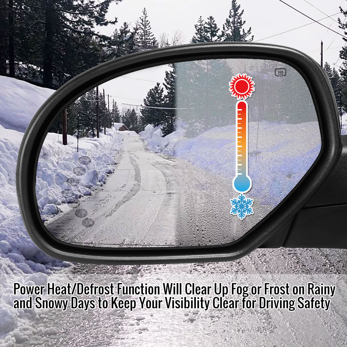 2007-2013 Chevrolet Silverado/GMC Sierra Chrome Power Adjustable & Heated Side Mirror w/ LED Turn Arrow Signal & Puddle Light - Driver Side Only
