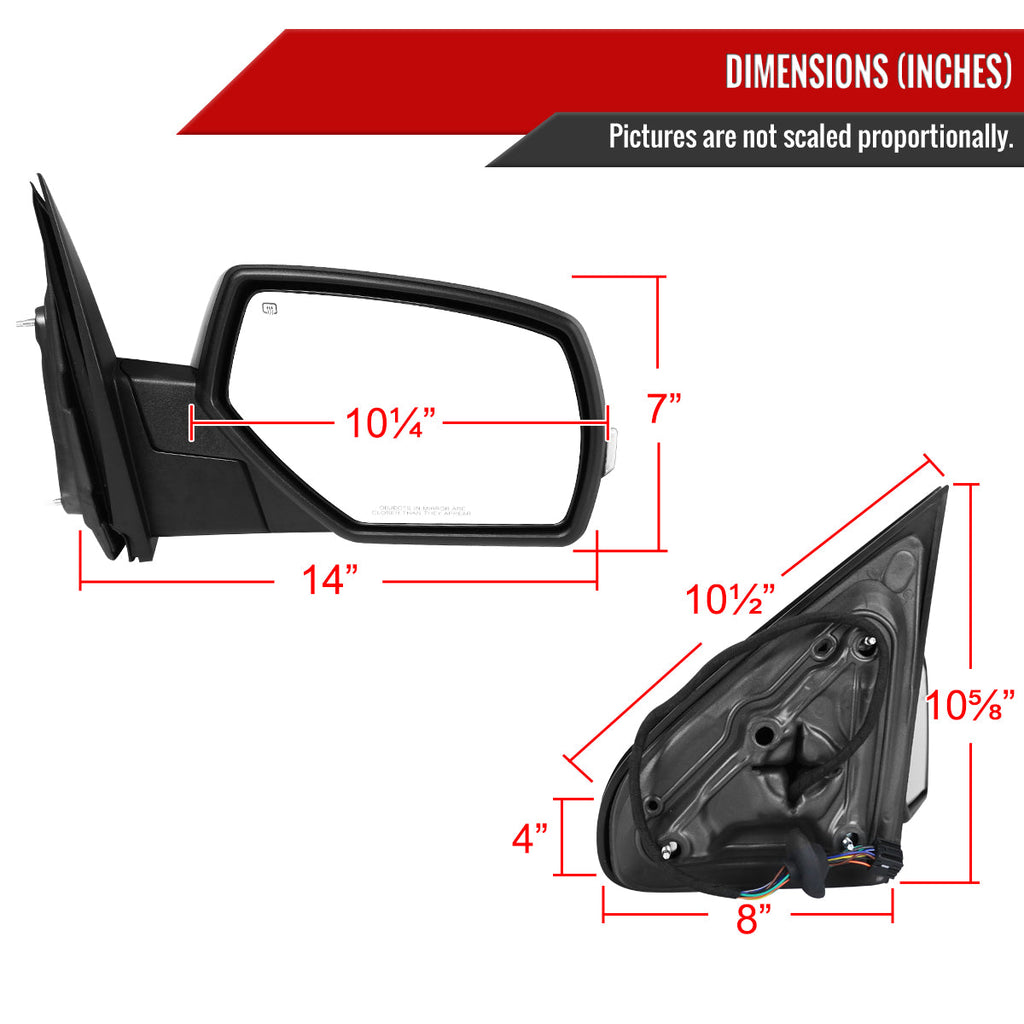 2014-2018 Chevrolet Silverado/GMC Sierra Chrome Power Adjustable, Auto-Fold, & Heated Side Mirror w/ LED Turn Signal & Puddle Light - Passenger Side Only