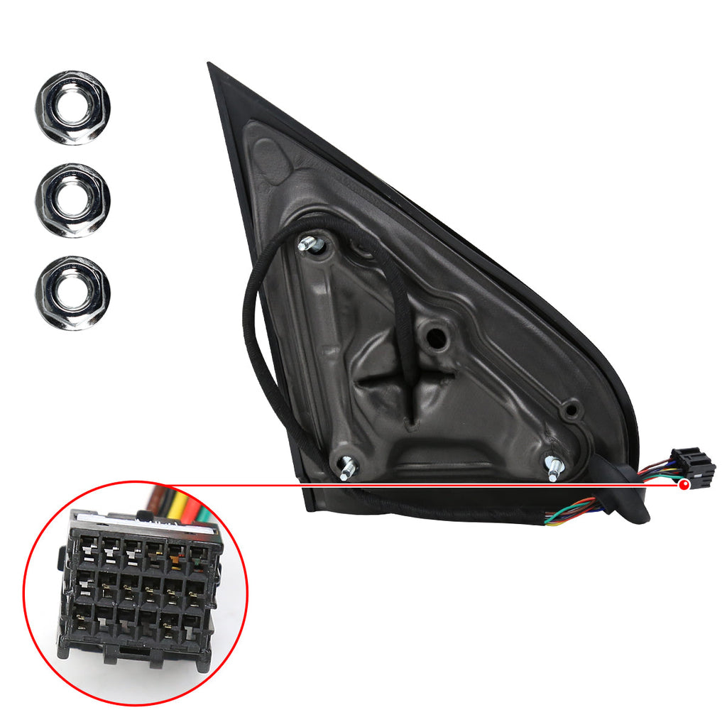 2014-2018 Chevrolet Silverado/GMC Sierra Power Adjustable, Heated, Manual Foldable Chrome Side Mirror w/ LED Turn Signal Lights - Driver Side Only