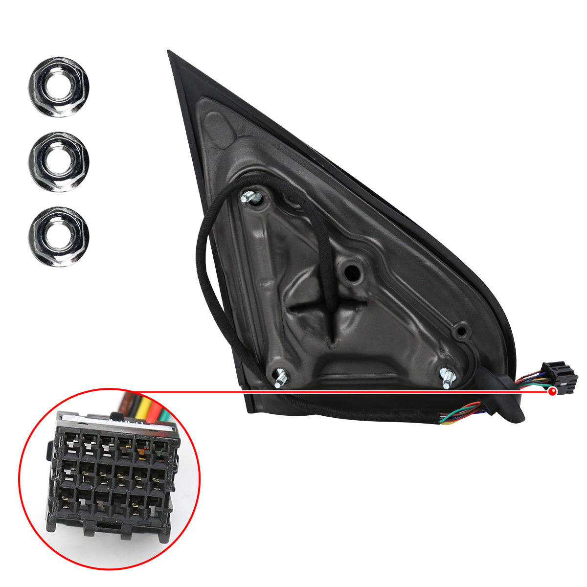 2014-2018 Chevrolet Silverado/GMC Sierra Power Adjustable, Heated, Manual Foldable Chrome Side Mirror w/ LED Turn Signal Lights - Driver Side Only