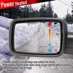 2014-2018 Chevrolet Silverado/GMC Sierra Power Adjustable, Heated, Manual Foldable Chrome Side Mirror w/ LED Turn Signal Lights - Driver Side Only