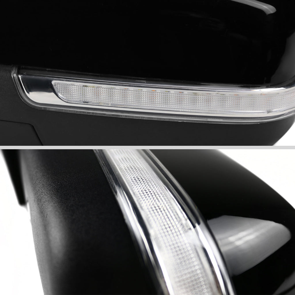 2014-2018 Chevrolet Silverado/GMC Sierra Glossy Black Power Adjustable, Auto-Fold, & Heated Side Mirror w/ LED Turn Signal & Puddle Light - Driver Side Only