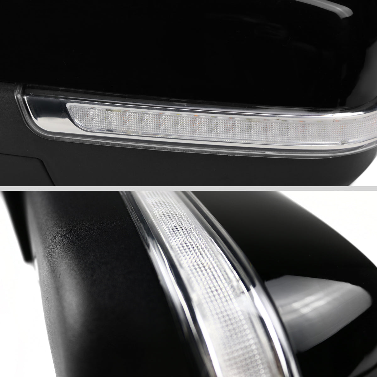 2014-2018 Chevrolet Silverado/GMC Sierra Glossy Black Power Adjustable, Auto-Fold, & Heated Side Mirror w/ LED Turn Signal & Puddle Light - Driver Side Only