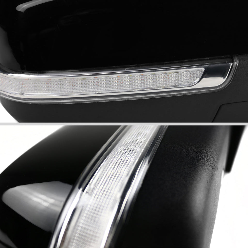 2014-2018 Chevrolet Silverado/GMC Sierra Glossy Black Power Adjustable, Auto-Fold, & Heated Side Mirror w/ LED Turn Signal & Puddle Light - Passenger Side Only