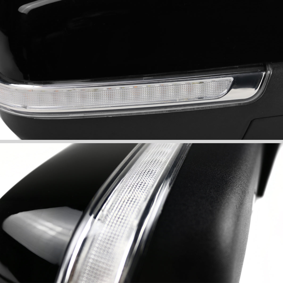 2014-2018 Chevrolet Silverado/GMC Sierra Glossy Black Power Adjustable, Auto-Fold, & Heated Side Mirror w/ LED Turn Signal & Puddle Light - Passenger Side Only