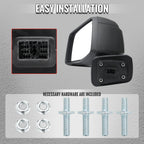 2019-2026 Chevrolet Silverado 1500 Black Power Adjustable, Manual Fold & Heated Side Mirror - Driver Side Only