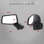 2019-2026 Chevrolet Silverado 1500 Black Power Adjustable, Manual Fold & Heated Side Mirror - Driver Side Only