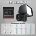 2019-2026 Chevrolet Silverado 1500 Black Power Adjustable, Manual Fold & Heated Side Mirror w/ t Temperature Sensor - Passenger Side Only
