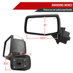 2019-2026 Chevrolet Silverado 1500 Chrome Power Adjustable, Auto-Fold, BSD & Heated Side Mirror w/ LED Puddle and Turn Signal Light - Driver Side Only