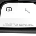 2019-2026 Chevrolet Silverado 1500 Chrome Power Adjustable, Auto-Fold, BSD & Heated Side Mirror w/ LED Puddle and Turn Signal Light - Passenger Side Only