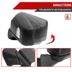 2019-2026 Chevrolet Silverado 1500 Black Power Adjustable, Manual Fold, BSD & Heated Side Mirror w/ LED Puddle and Auxiliary Light - Driver Side Only