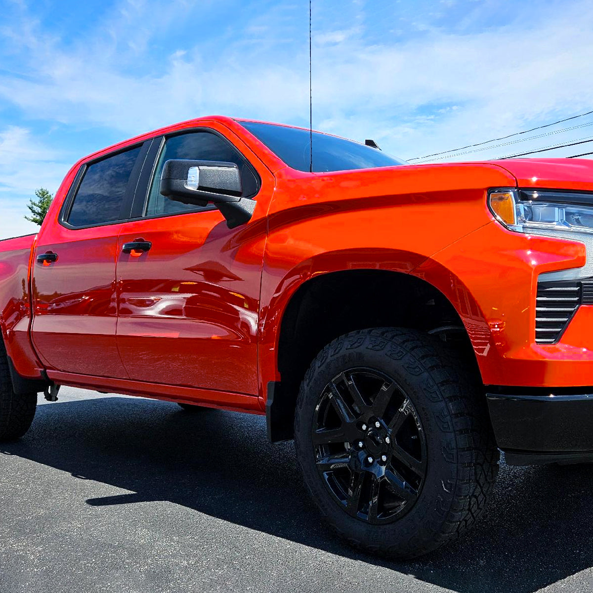 2019-2026 Chevrolet Silverado 1500 Black Power Adjustable, Manual Fold, BSD & Heated Side Mirror w/ LED Puddle and Auxiliary Light - Passenger Side Only