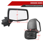 2019-2026 Chevrolet Silverado 1500 Black Power Adjustable, Auto-Fold, BSD & Heated Side Mirror w/ LED Puddle and Auxiliary Light - Passenger Side Only