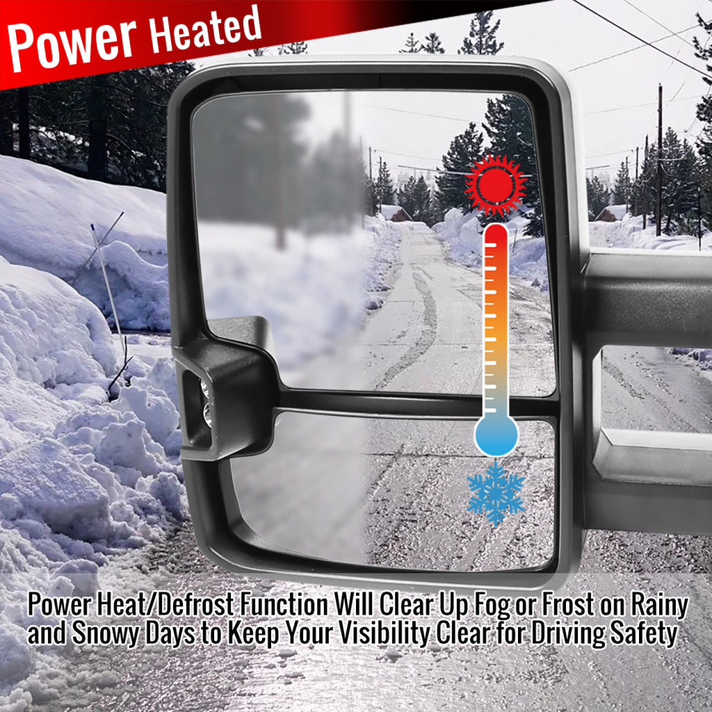1999-2002 Chevrolet Silverado/Tahoe/Suburban GMC Sierra/Yukon Power Heated Matte Black Left/Driver Side Mirror