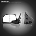 1999-2002 Chevrolet Silverado/Tahoe/Suburban GMC Sierra/Yukon Black Power Adjustable & Heated Side Mirror - Driver Side Only