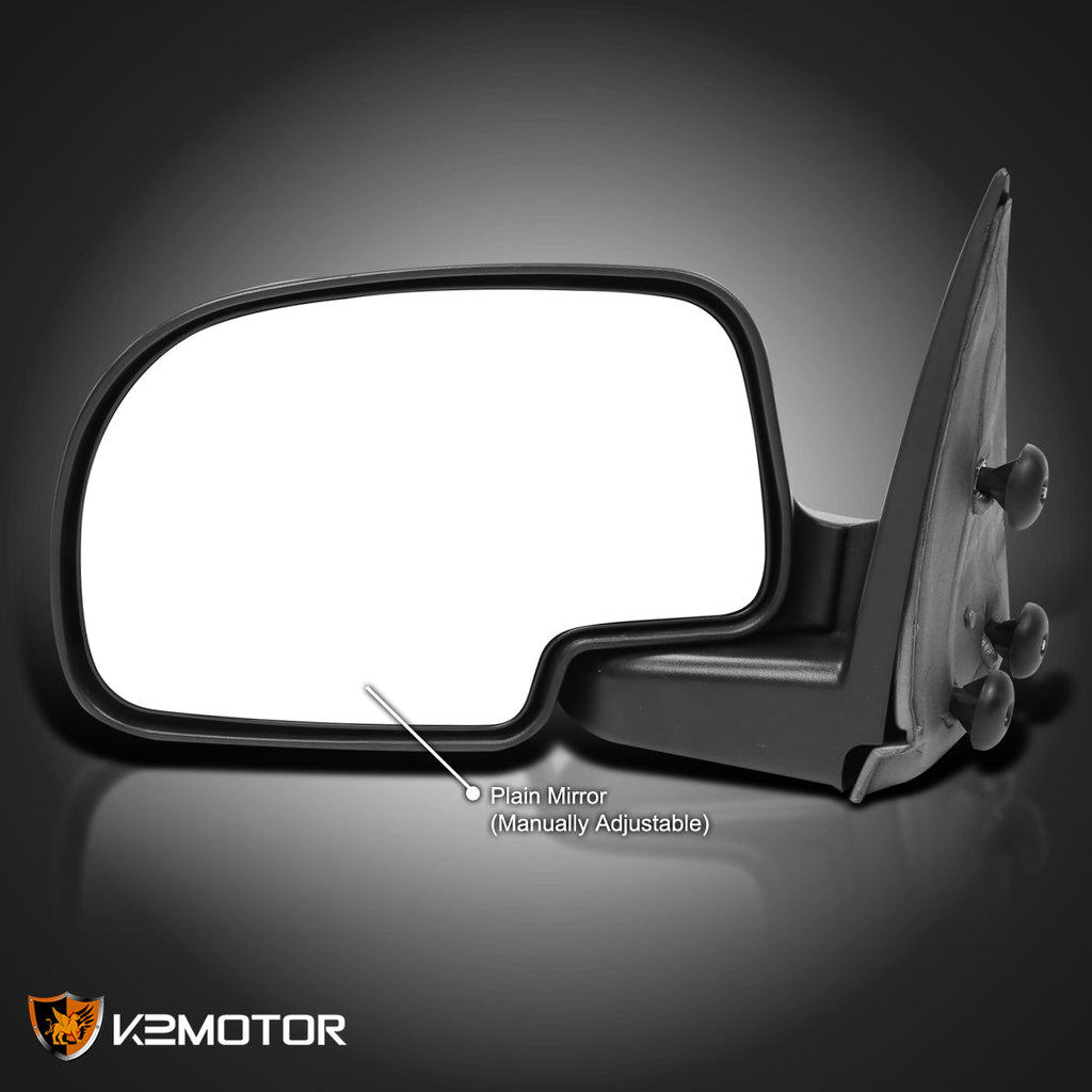 1999-2002 Chevrolet Silverado/Tahoe/Suburban GMC Sierra/Yukon Black Manual Adjustable Side Mirror - Driver Side Only