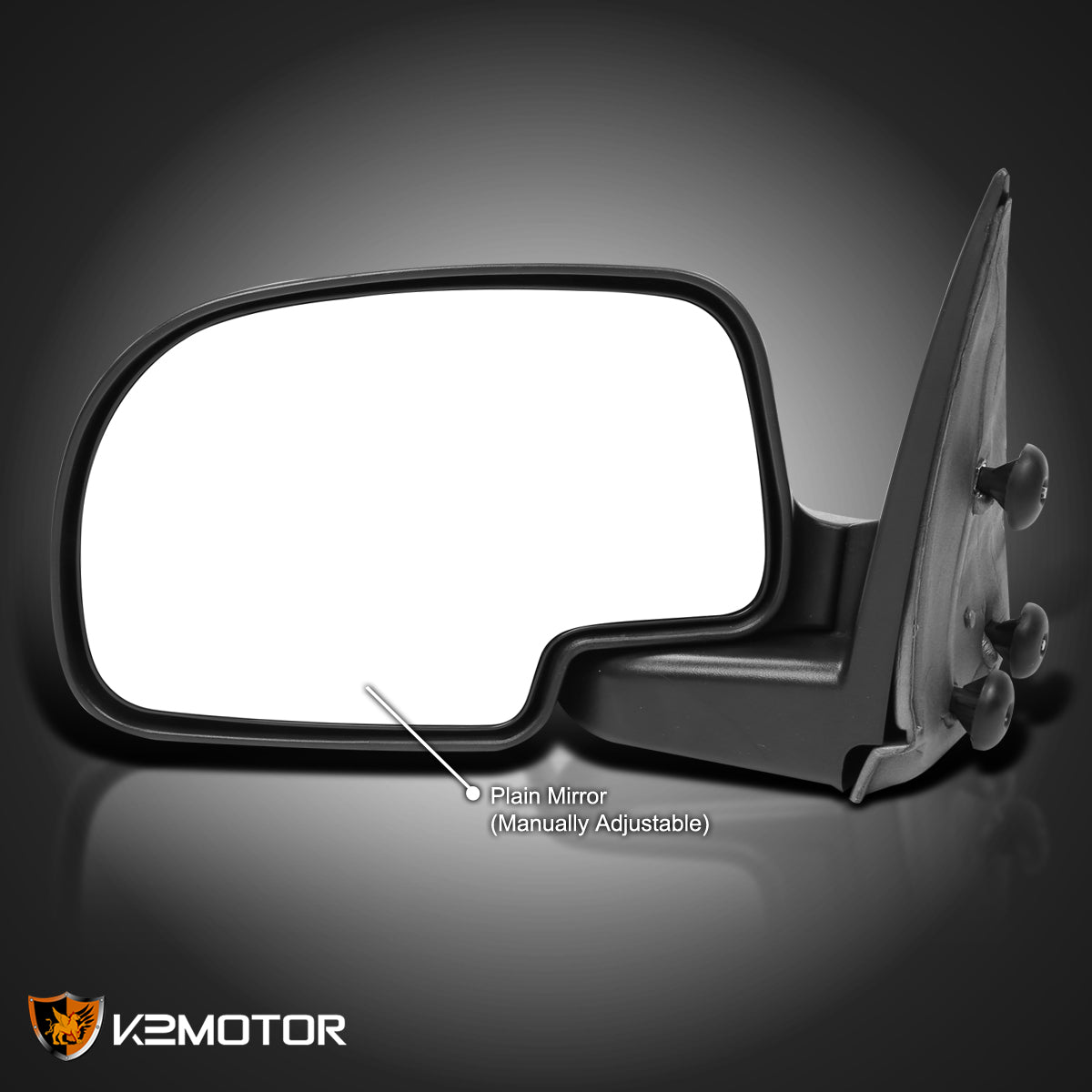 1999-2002 Chevrolet Silverado/Tahoe/Suburban GMC Sierra/Yukon Black Manual Adjustable Side Mirror - Driver Side Only