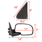 1999-2002 Chevrolet Silverado/Tahoe/Suburban GMC Sierra/Yukon Black Manual Adjustable Side Mirror - Passenger Side Only
