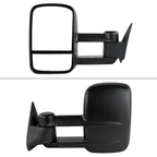 1988-1998 Chevrolet C/K 1500 / Tahoe / GMC Yukon / Suburban Black Power Adjustable Manual Extendable Towing Mirrors