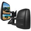 1988-1998 Chevrolet C/K 1500 / Tahoe / GMC Yukon / Suburban Black Power Adjustable Manual Extendable Towing Mirrors