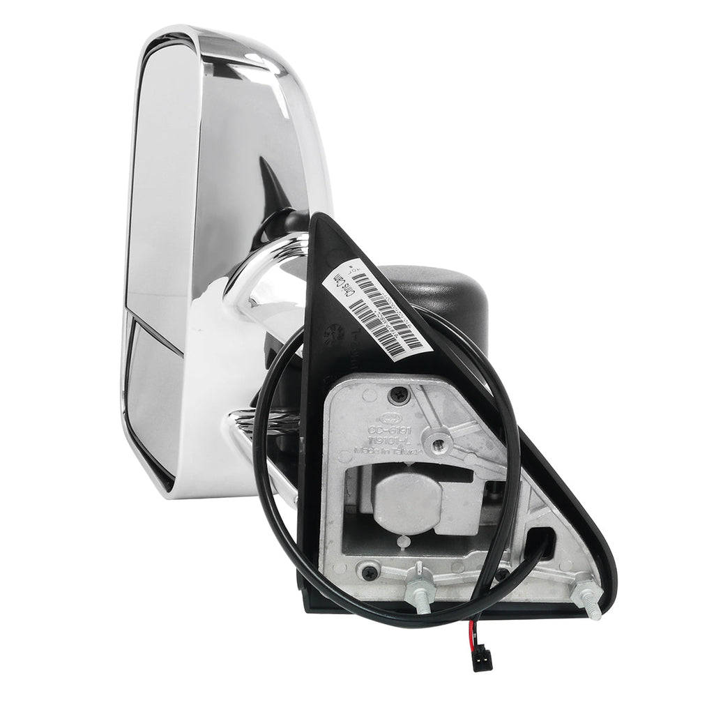 1988-2002 Chevrolet C/K C3500/Tahoe GMC Yukon/Suburban Chrome Manual Adjustable & Extendable Towing Mirrors w/ LED Amber Smoked Turn Signal Lights