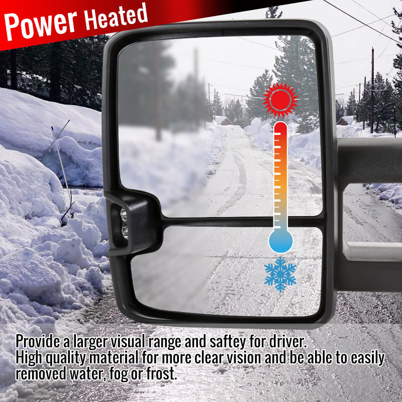 1988-2000 Chevrolet C/K Tahoe GMC Yukon/Suburban Power Adjustable, Heated, & Manual Extendable Towing mirrors w/ LED Amber Turn Signal & Clearance Lights