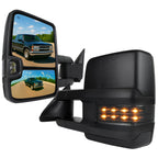 1988-2000 Chevrolet C/K Tahoe GMC Yukon/Suburban Power Adjustable, Heated, & Manual Extendable Towing Mirrors w/ LED Smoked Lens Turn Signal & Clearance Lights