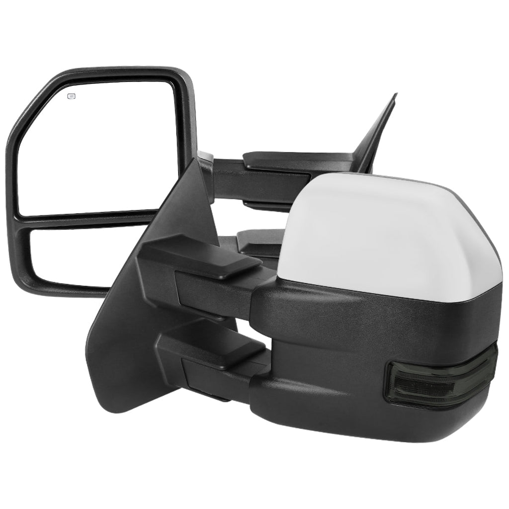 2004-2006 Ford F-150 Chrome Power Adjustable, Heated, & Manual Extendable Towing Mirrors w/ Smoked Lens LED Turn Signal Lights