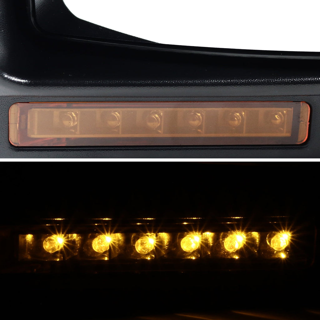 2004-2006 Ford F-150 Pickup Black Power Heated Towwing Mirrors with Amber LED Signal Lights